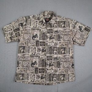 Harley-Davidson Tori Richard Mens Large Short Sleeve Button Up Shirt Motorcycle